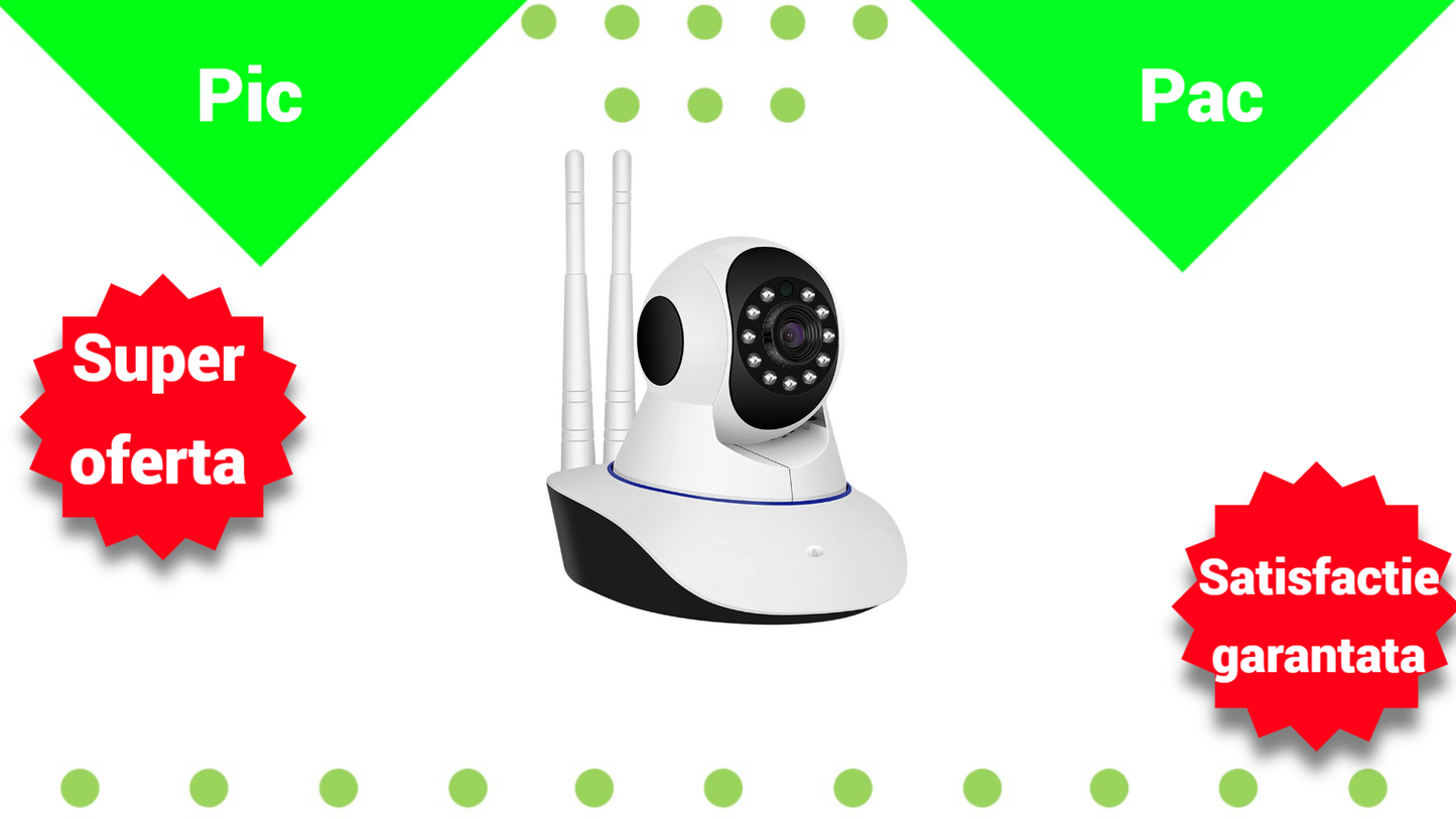 Camera Supraveghere WiFi Wireless 1080P cu Rotire si Detectare Miscare - Control Remote prin App