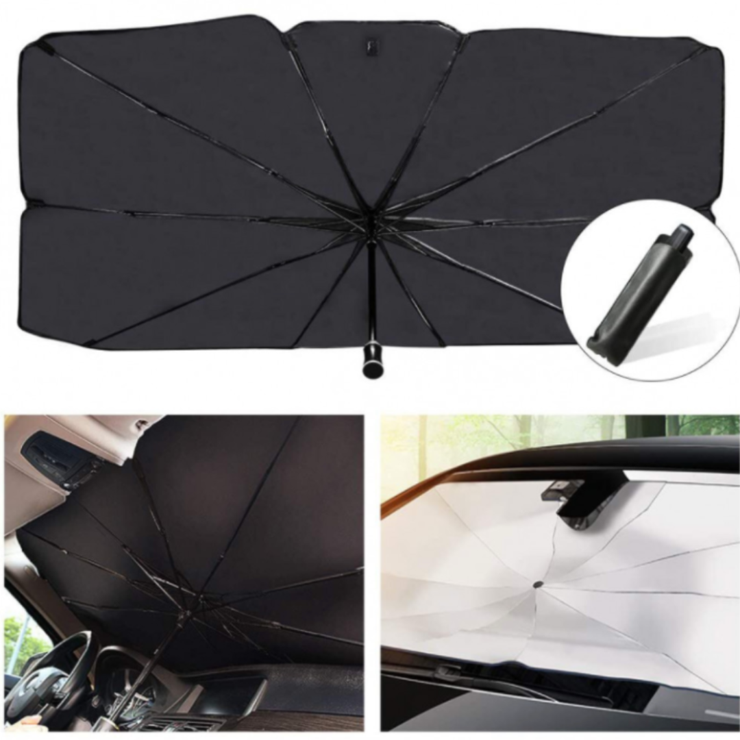 Parasolar pliabil tip umbrela pentru parbrizul masinii, Protectie completa Uv