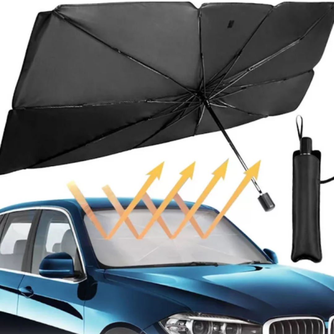 Parasolar pliabil tip umbrela pentru parbrizul masinii, Protectie completa Uv