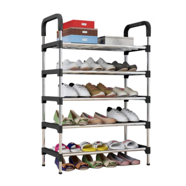 Pantofar inalt 7 etaje elegant alb - Organizare optima incaltaminte