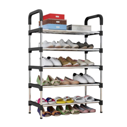 Pantofar inalt 7 etaje elegant alb - Organizare optima incaltaminte