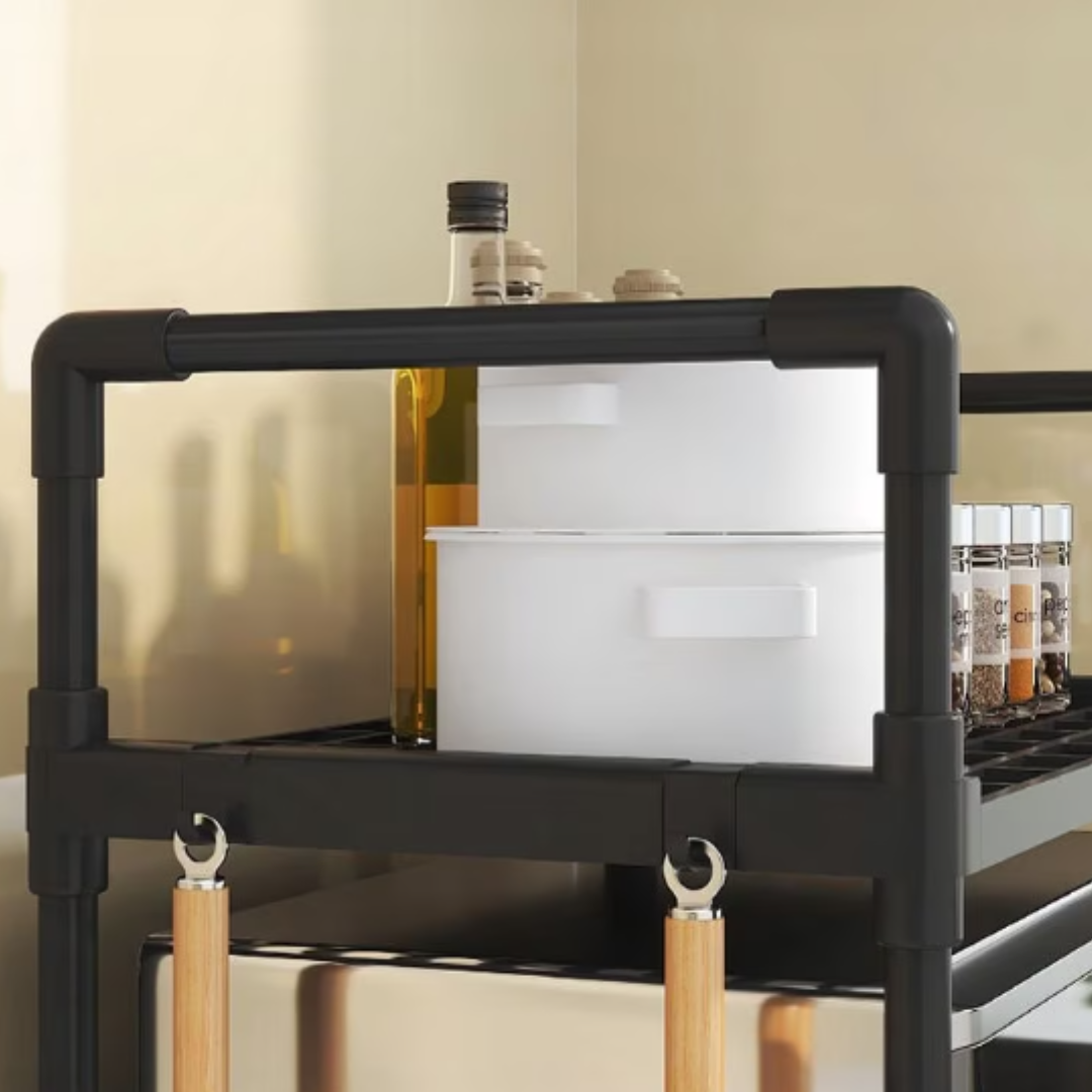 Raft organizator pentru microunde - Design compact cu spatiu extra de depozitare