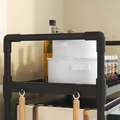 Raft organizator pentru microunde - Design compact cu spatiu extra de depozitare