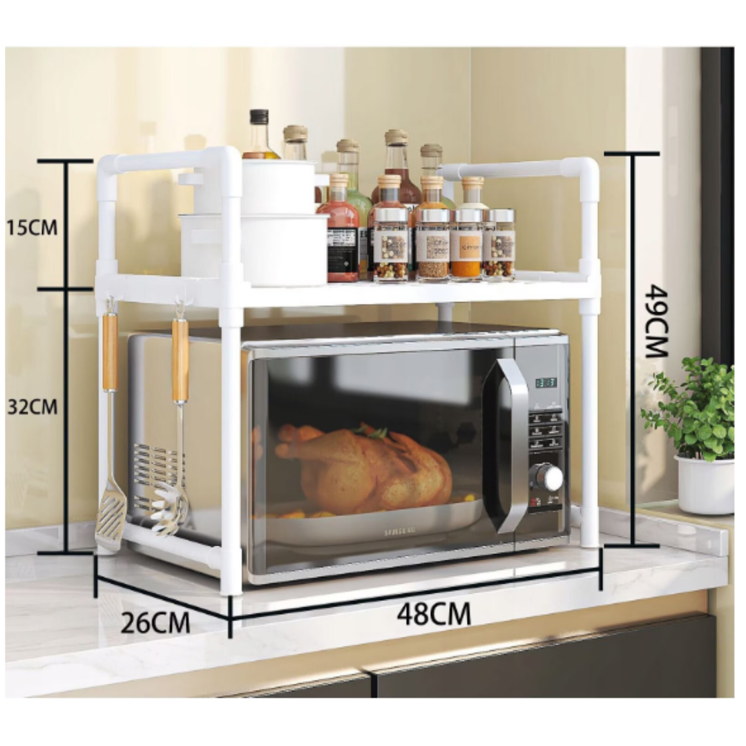 Raft organizator pentru microunde - Design compact cu spatiu extra de depozitare