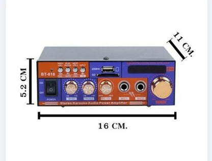Amplificator audio cu Bluetooth pentru Karaoke BT-618 si citire USB -MicroSD