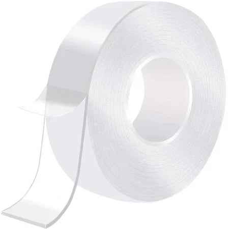 PACHET 1 + 1  Banda adeziva durabila tip folie, rezistenta la apa, aderenta sporita + Banda dubla adeziva transparenta CADOU