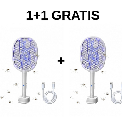 1 + 1 GRATIS ! Paleta electrica anti-insecte, incarcare USB, alb, 52 cm