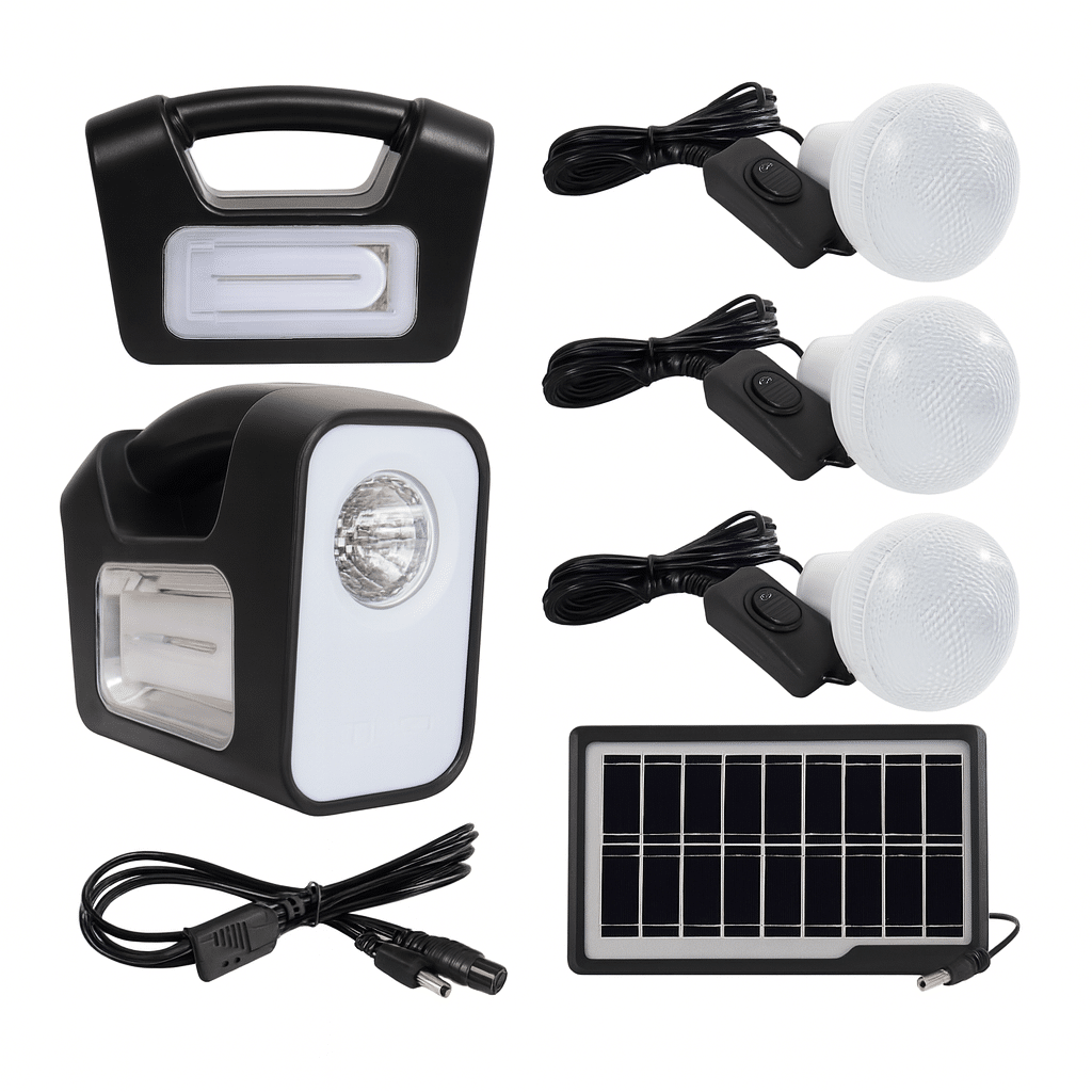 Lampa Solara Kit Solar Camping GDlite, 3 becuri LED