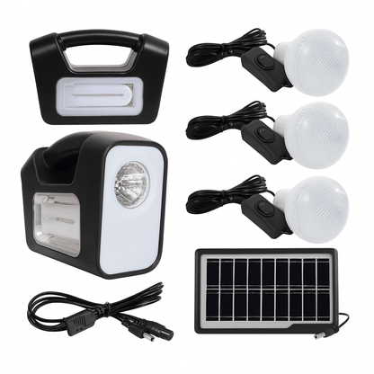 Lampa Solara Kit Solar Camping GDlite, 3 becuri LED