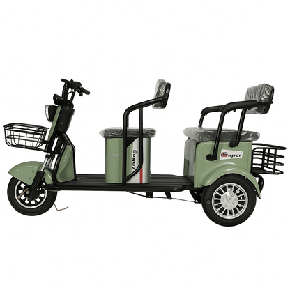 Triciclu Electric V6 – 1000W, Limitat 25 km/h, Fără Permis și Fără Înmatriculare