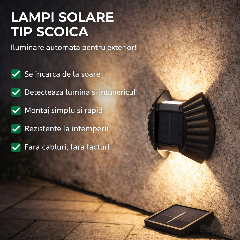 SET 8 LAMPI SOLARE IN FORMA DE SCOICA