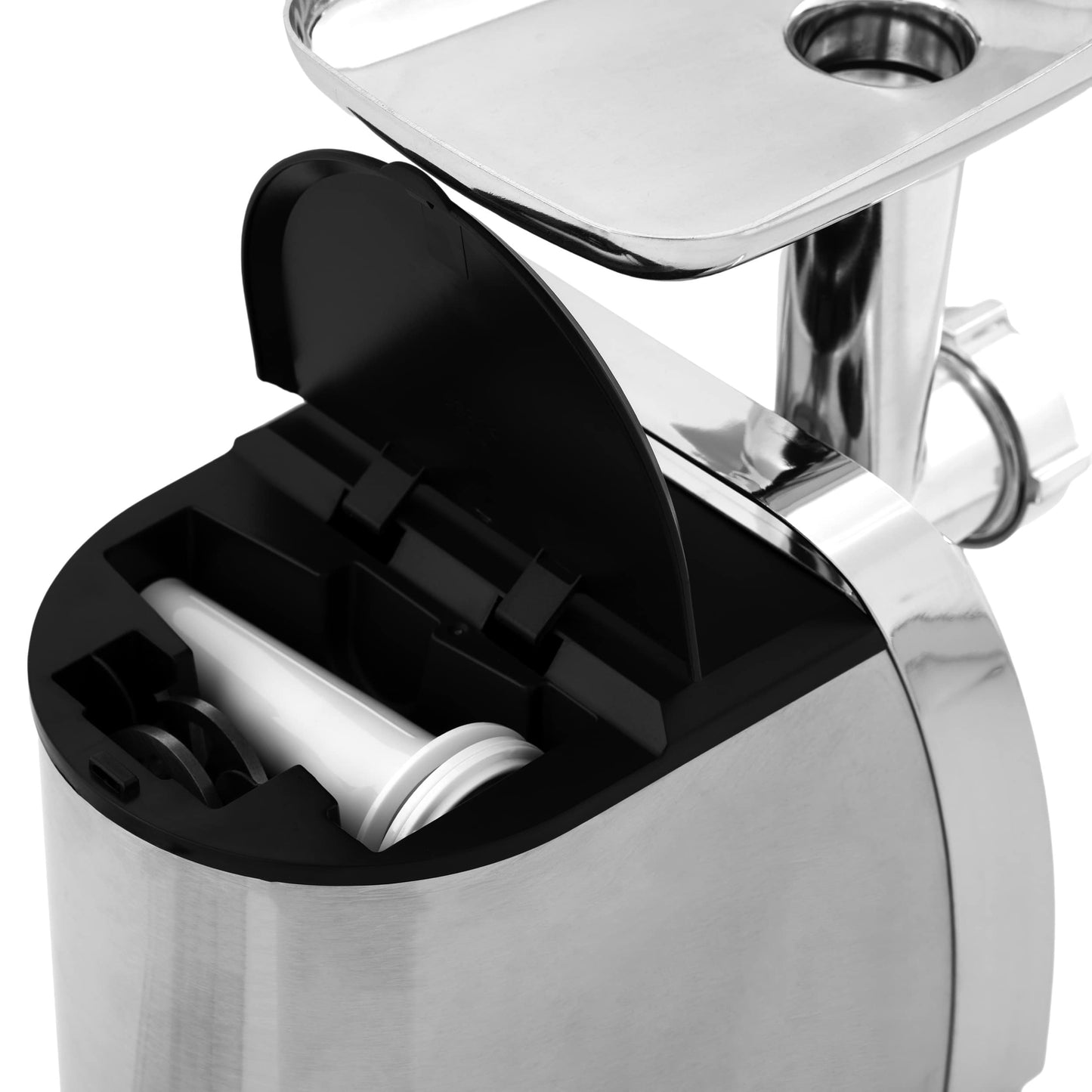 Mașină de tocat carne electrică JRH din inox – Putere mare, 3 site de tocare, accesorii cârnați