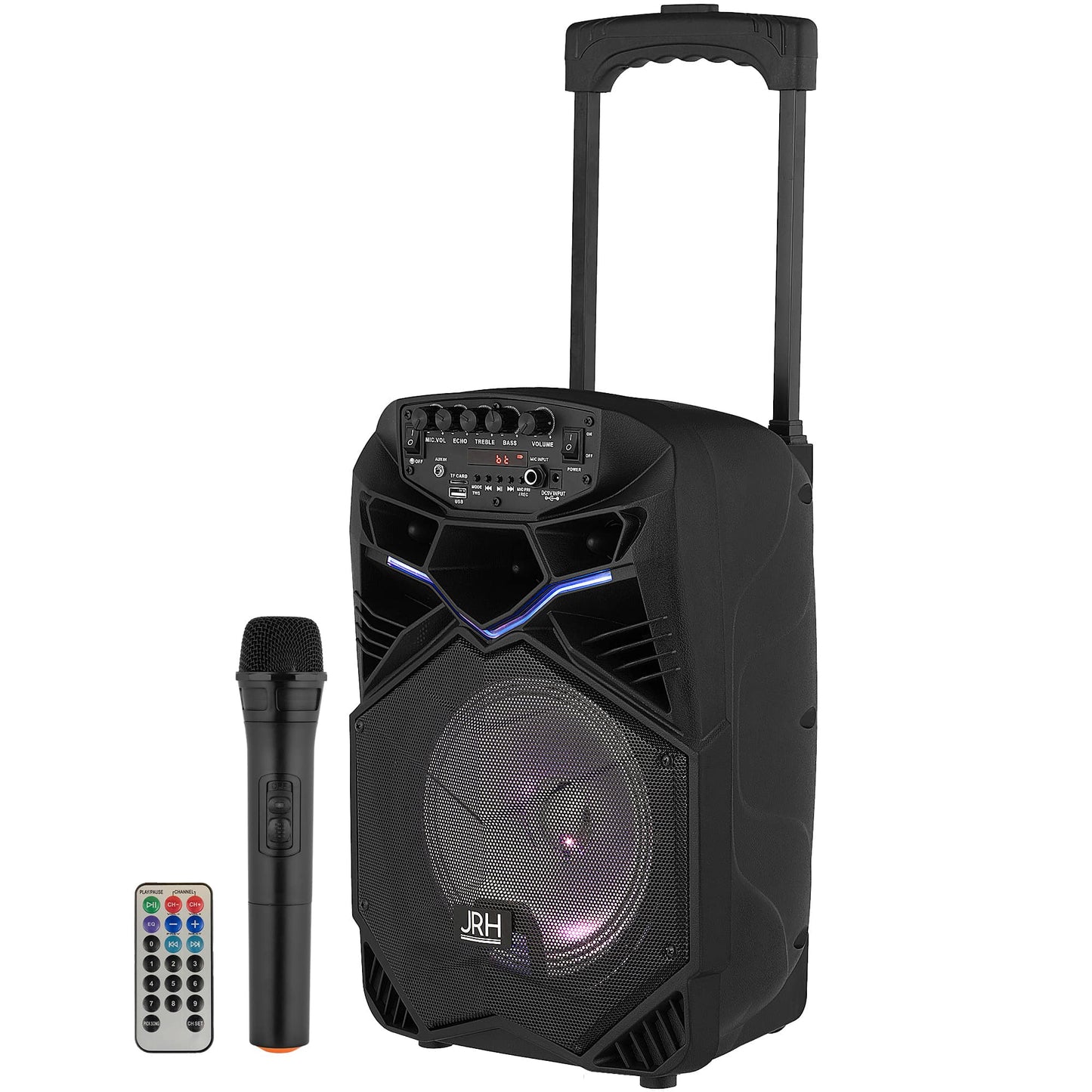 Boxa tip troler JRH A85, 300 W, USB, Microfon wireless Telecomanda