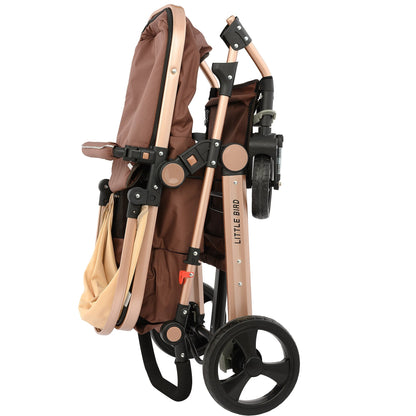 Carucior little bird , cu suspensii , maro 2in 1 transformabil landou-sport