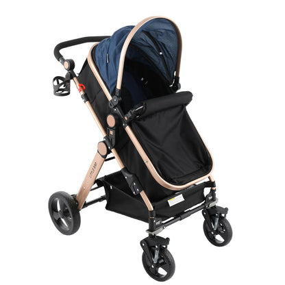 Carucior litle bird , cu suspensii , Albustru 2in1 transformabil landou-sport