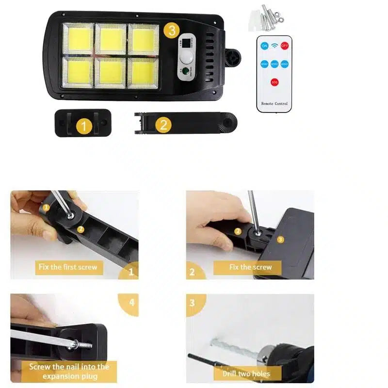 Lampa Solara Set de 2 COB, 2×160 de LED, senzor de miscare