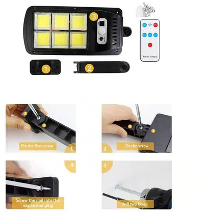Lampa Solara Set de 2 COB, 2×160 de LED, senzor de miscare