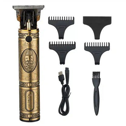 Set x2 Aparat Masina de Tuns, Ras cu precizie pentru Contur fara Fir, Lame din Inox Incarcare USB