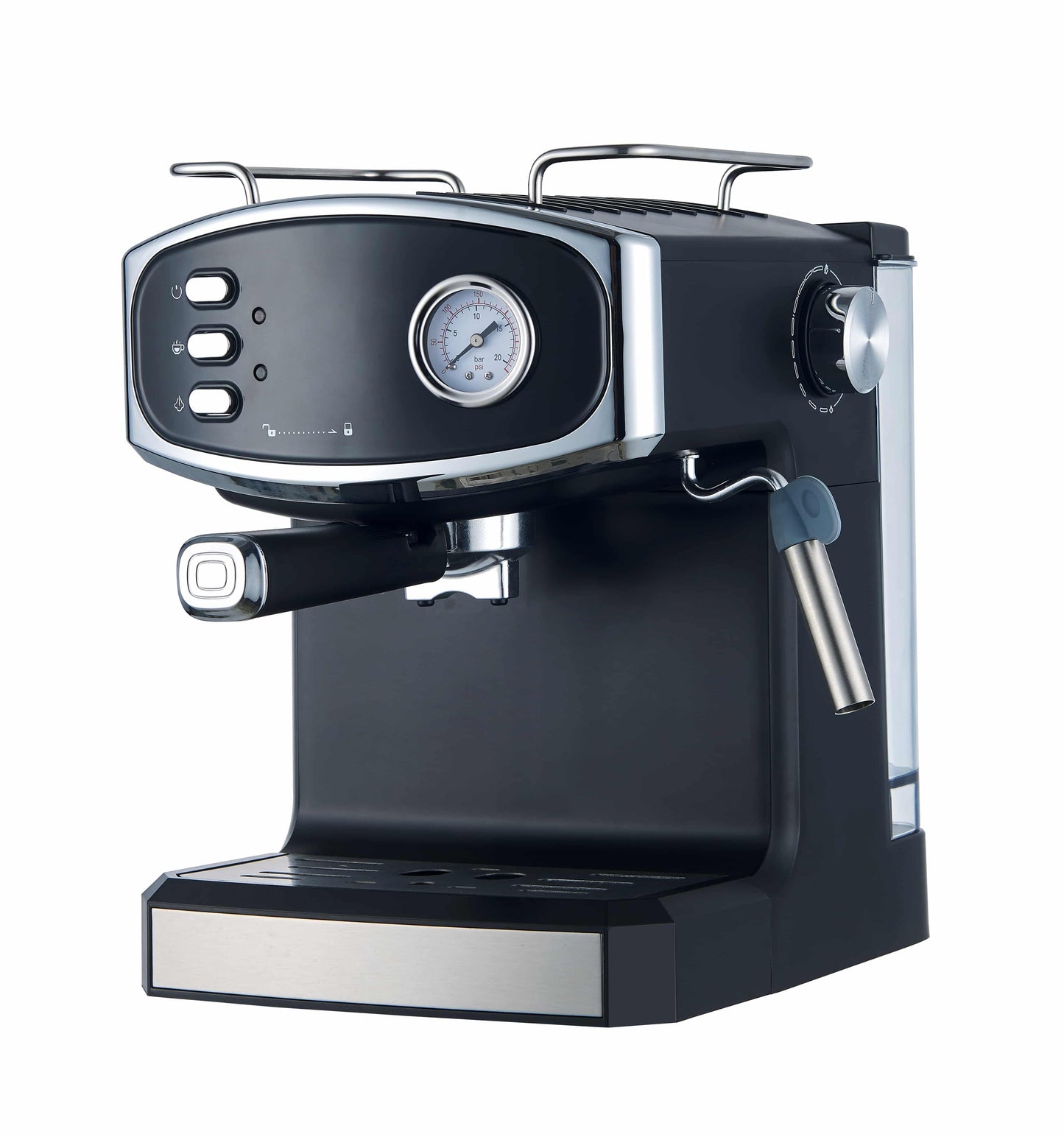 Espressor Negru,20 Bar, 1.6 l, 850 W, Design Retro, semi automat