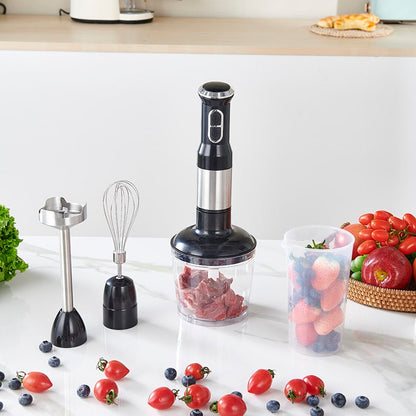Set blender de mana 4 in 1, 800W JRH multiStick Inox, Accesorii Incluse