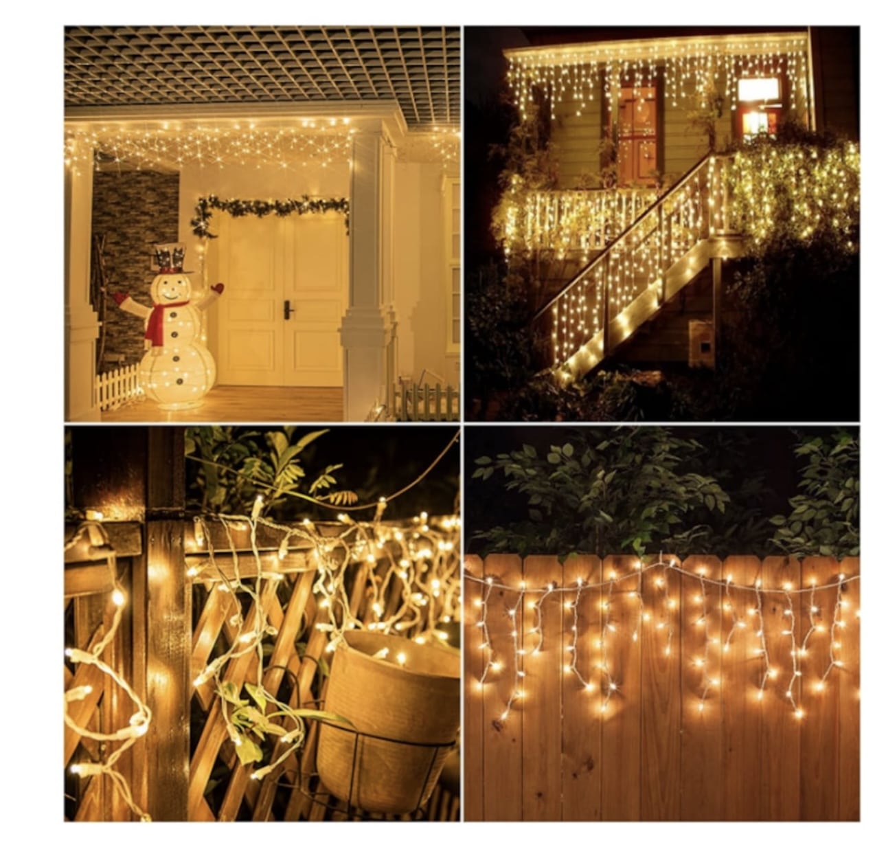 Instalatie Franjuri, 13m, 300 Led-uri, Rezistent Apa, Exterior/Interior, Alb cald