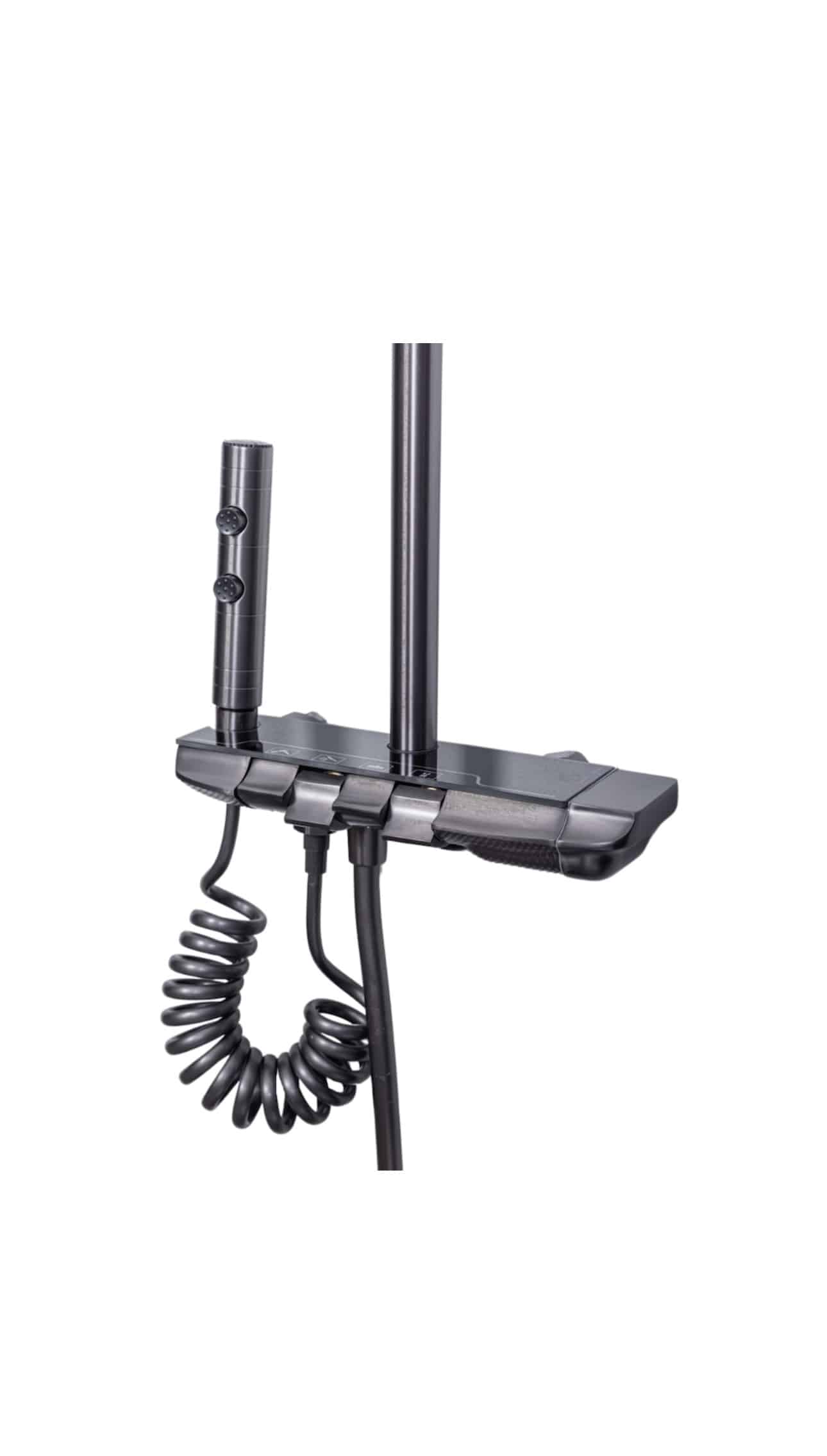 Coloana de dus, cu para fixa si para mobila, 4 functii, otel inoxidabil