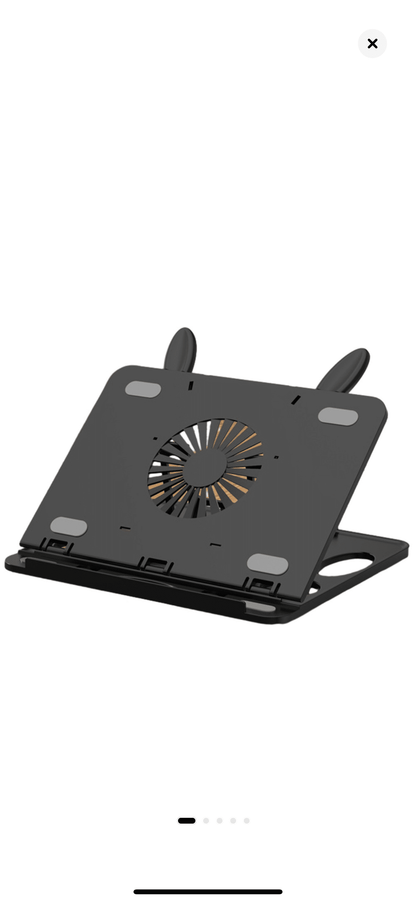 Suport tableta kitty, rotire 360 grade, pliabil, ABS si silicon, Negru