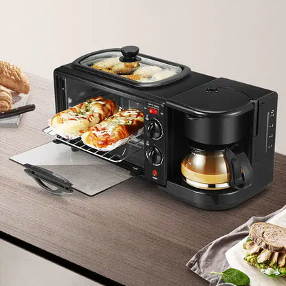 Aparat multifunctional 3 in 1 mic dejun, capac inclus, cuptor, gratar, filtru cafea
