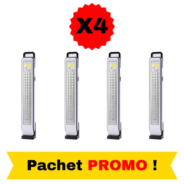 Pachet 4x Lampi Solare Camping cu Suport Reglabil, Incarcare USB & Panou Solar – Rezistente la Apa, Autonomie Lunga