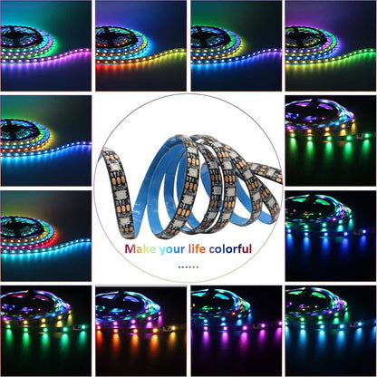 Kit Banda Led RGB 5050 cu USB JRH- Lungime 5M, 155 LED-uri,Telecomanda, pentru TV, PC, Auto, IP65,