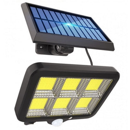 Proiector solar 120 LED COB senzor de lumina si miscare, negru ip 65