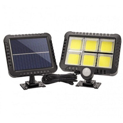 Proiector solar 120 LED COB senzor de lumina si miscare, negru ip 65
