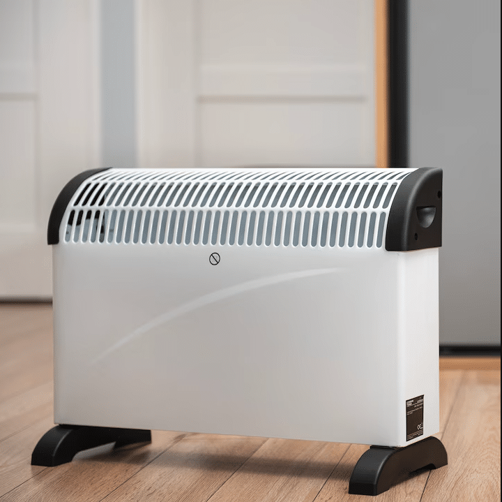 Incalzitor electric Jrh, 2000W, 3 trepte de putere, termostat, 340x140x570 mm, alb