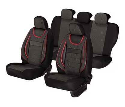 Set huse scaune auto , cu insertii de piele ecologica, universala
