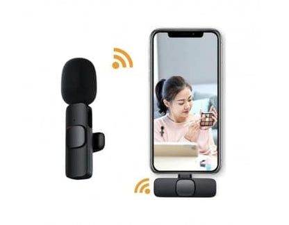 Microfon Lavaliera profesionala Wireless Type C/Iphone, portabil pentru smartphone, laptop, tableta, Negru