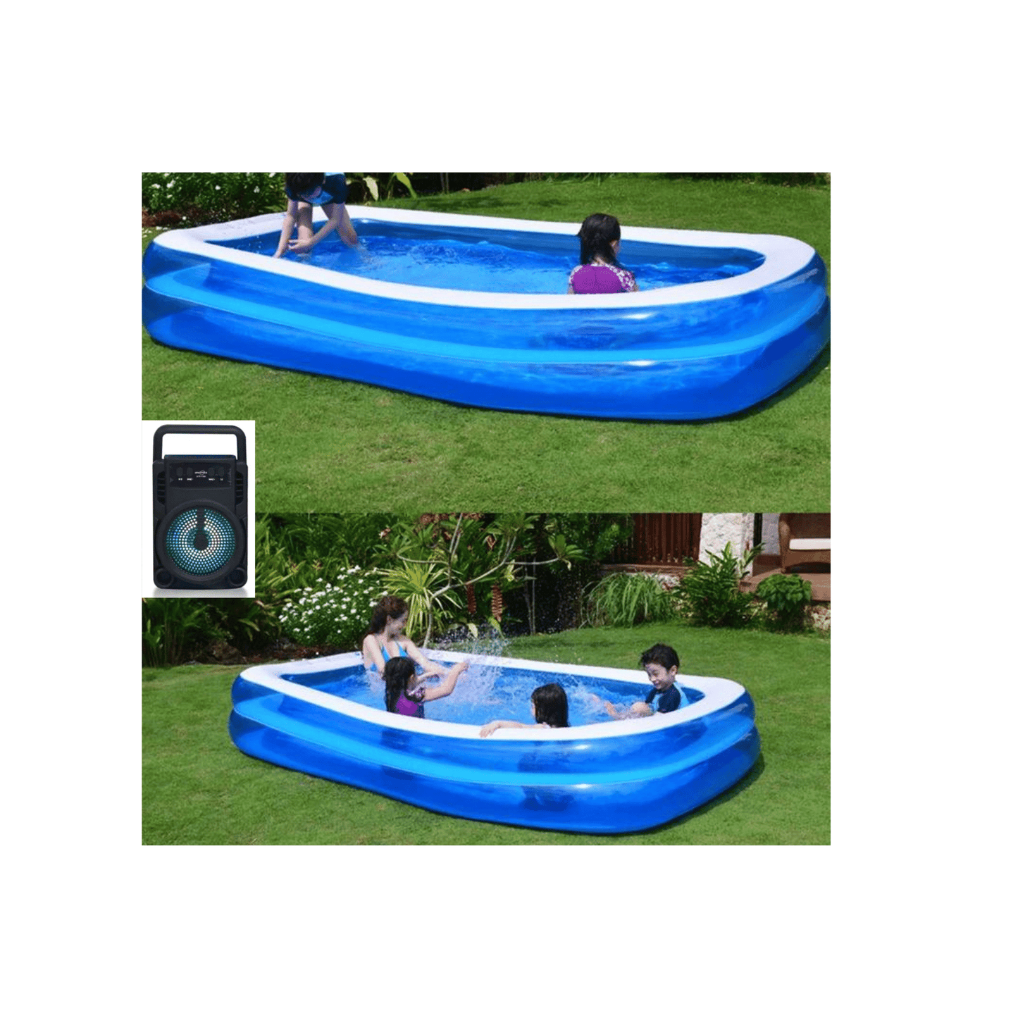 Pachet Piscina gonflabila 201x150x51cm + Boxa portabila CADOU