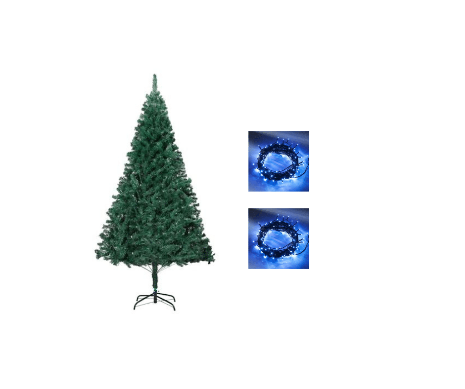 oferta Brad artifical 180 cm, cu 2 bucati instalatie 10m 100 de leduri