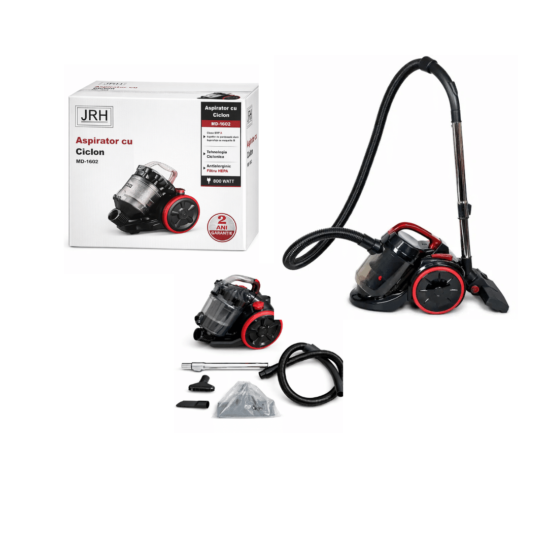 Aspirator electric cu fir fără sac 800W, capacitate 2L, cu accesorii incluse