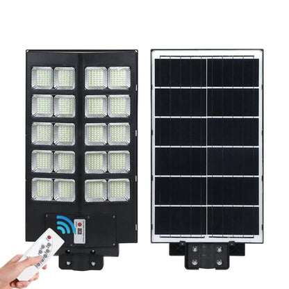 Lampa Solară Dublă 1000W cu LED-uri Generație Nouă, IP67, Telecomandă, Autonomie 14h