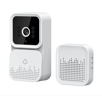 Sonerie inteligenta fara fir, distanta 30m, Wi-Fi, cu camera, schimbare de voce, stocare imagini in cloud, alb