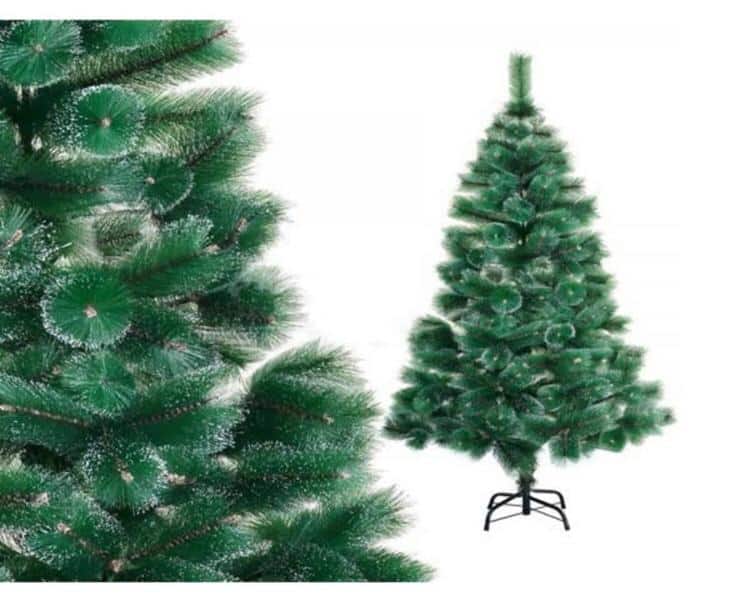 Brad artificial , 180cm, model pin verde cu spice albe