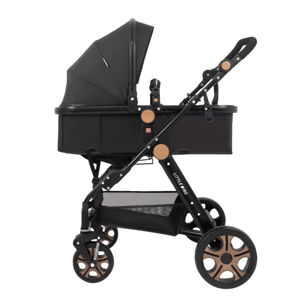 Carucior litle bird , cu suspensii , Negru 2in1 transformabil landou-sport