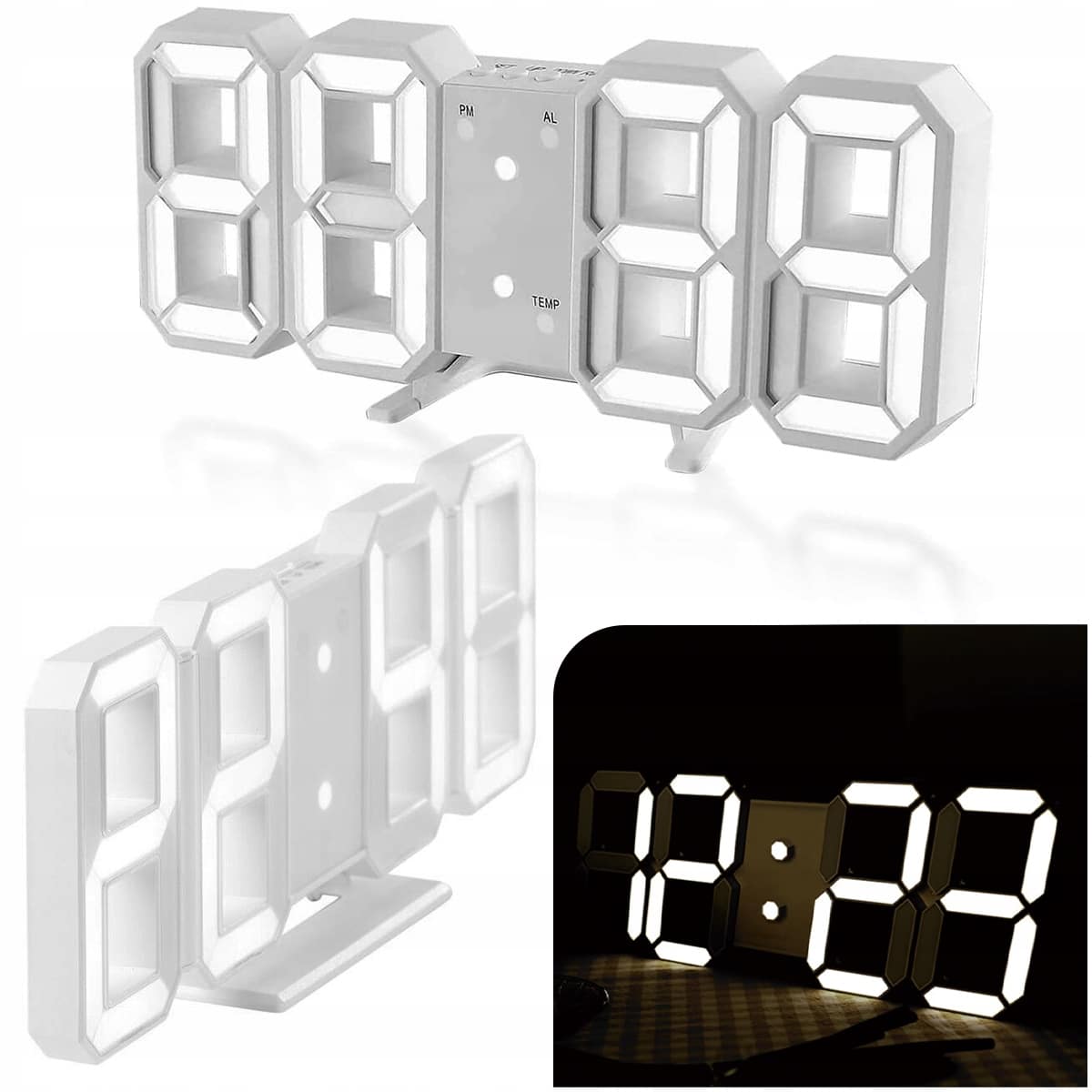 Ceas digital cu ecran LED si cifre mari, LTC04 3D