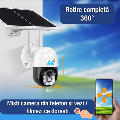 PACHET X 2 Camera Supraveghere LENSO Solara Cartela SIM 5 MP + CARD 128 GB
