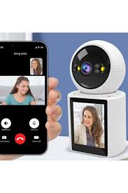 Camera de Supraveghere Inteligenta, Ecran de 2, 8 Inchi, 4mp, Rotatie 360 Grade, Monitor pentru Bebelusi, Wireless, Vedere pe Timp de Noapte Color