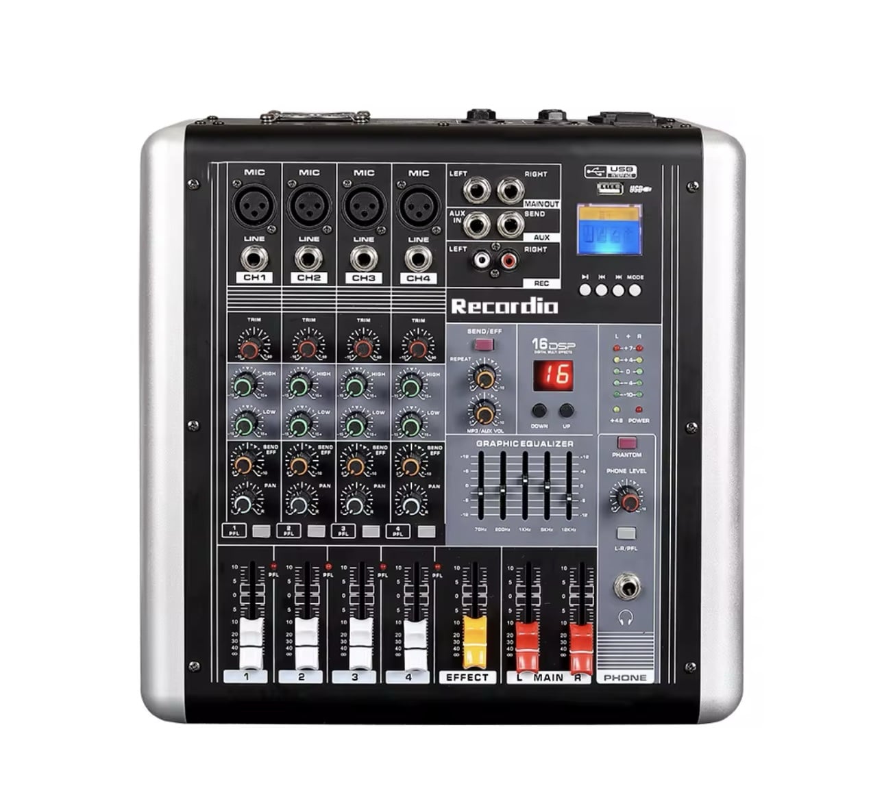 Mixer Audio DJ &amp; Karaoke GAX-ML4, 4 Canale, 16 Efecte DSP, Bluetooth/USB