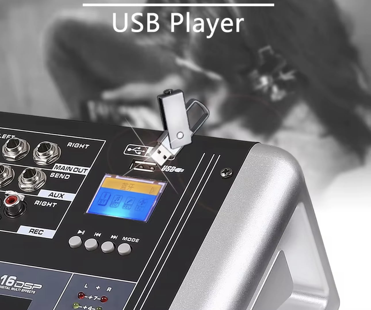 Mixer Audio DJ &amp; Karaoke GAX-ML4, 4 Canale, 16 Efecte DSP, Bluetooth/USB