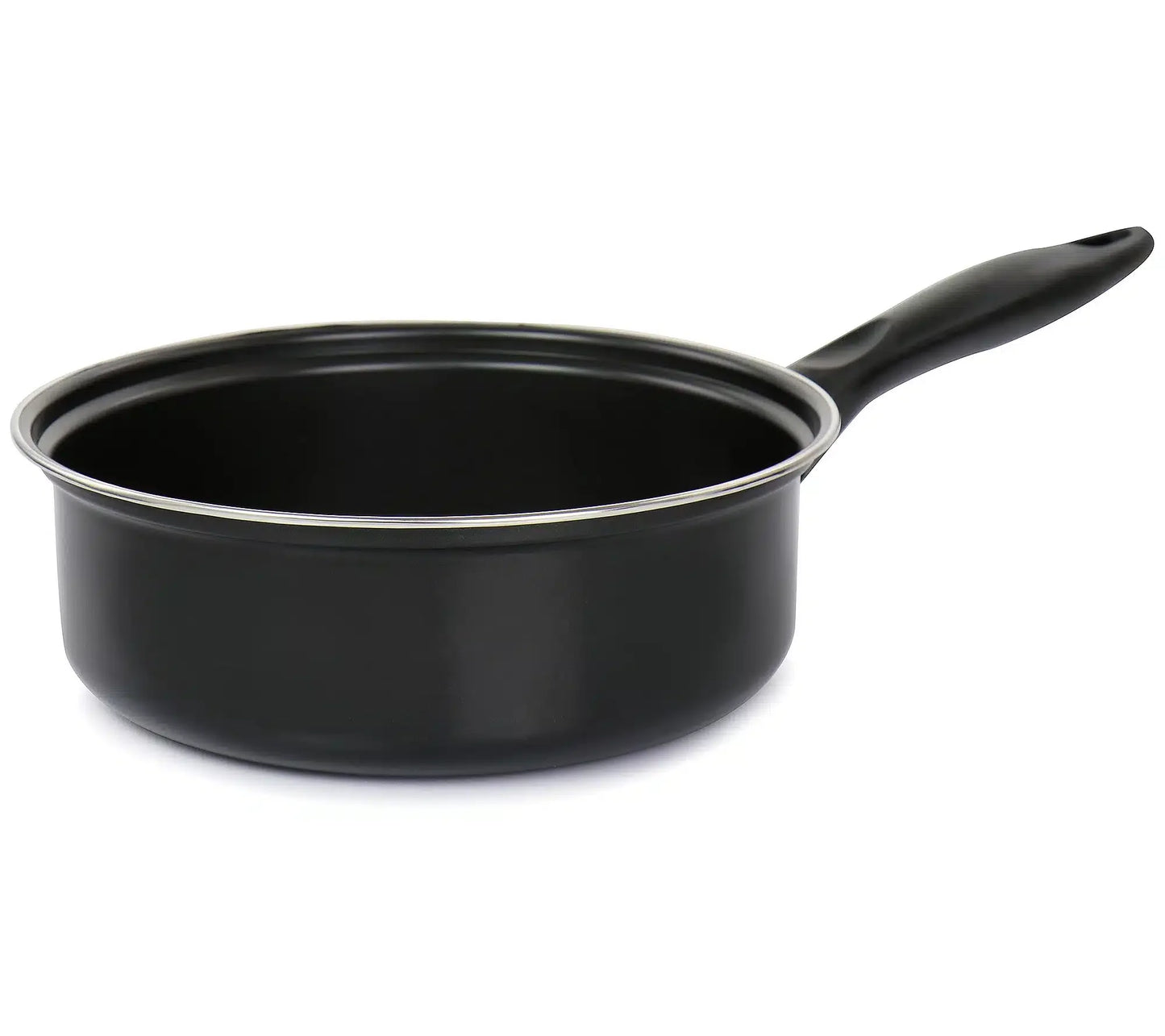 Set vase de gatit, 7 piese, otel carbon, negru