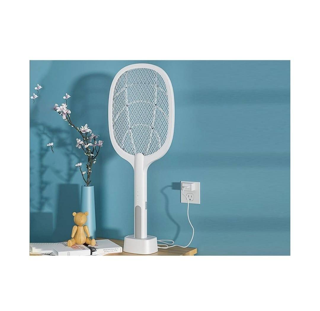 1 + 1 GRATIS ! Paleta electrica anti-insecte, incarcare USB, alb, 52 cm