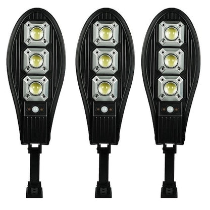 Lampa Solara stradala Set de 3, COB, 90 x LED, 3 moduri de functionare, buton ON/OFF, cu telecomanda